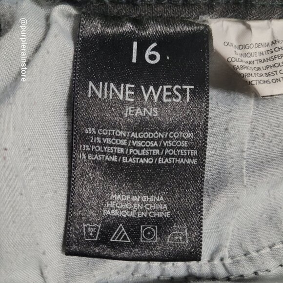 Nine West Jeans Size 16 Skinny Bootcut High Rise Tummy Control Black Wash Denim - Picture 5 of 12